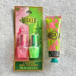 WICKED - Pink and Green Scented Nail Polish and Hand Cream Set